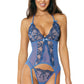Dreamgirl Lingerie Bustier & G String Periwinkle Size OS