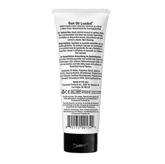 Gun Oil Loaded Water/Silicone Hybrid Creme Lube Lubricant 3.3oz/100ml