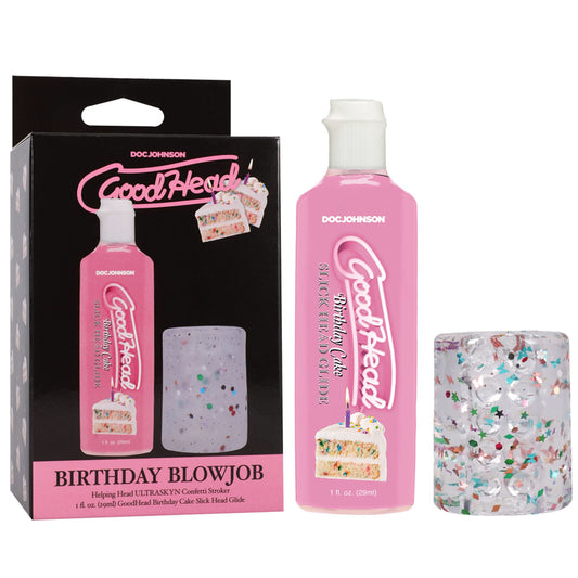 GoodHead - Birthday Blowjob Kit - Helping Head Stroker + Birthday Cake Slick Head Glide