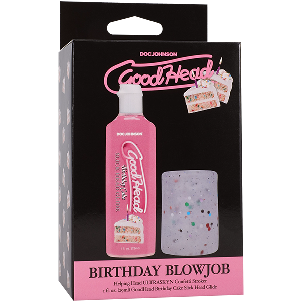 GoodHead - Birthday Blowjob Kit - Helping Head Stroker + Birthday Cake Slick Head Glide