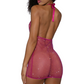 DreamGirl Rhinestone Cowl Neck Mini Dress Pink Size S/M or L/XL