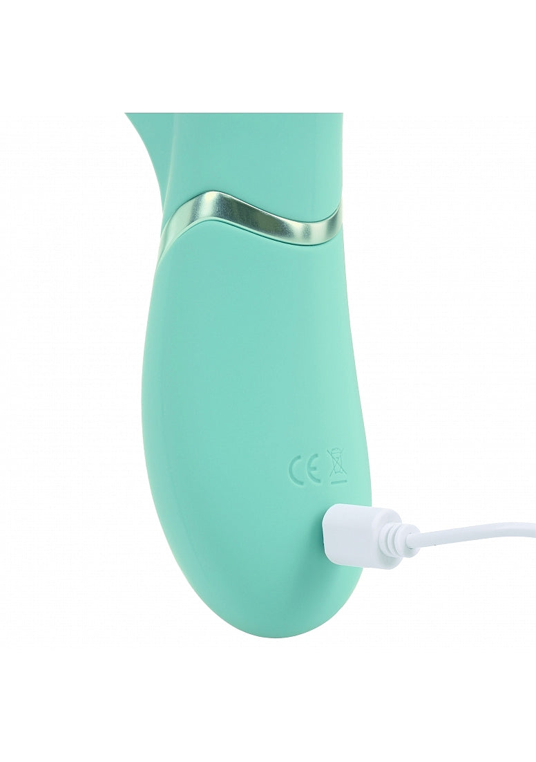 Shots Toys | VIVE Fiore Triple Motor G-Spot Air Wave Vibrating Tapping Flared Clit Stimulator Green