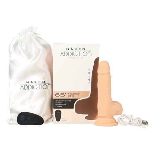 Naked Addiction 6.5" Thrusting Dong - Flesh