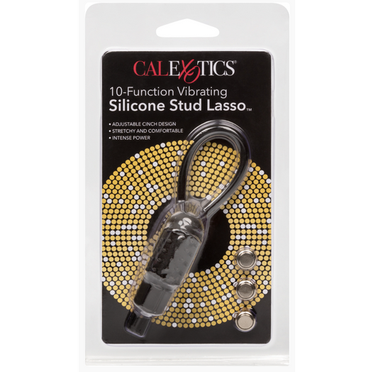CalExotics Vibrating Silicone Stud Lasso Cock Ring - Black