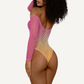 DreamGirl Fishnet Off The Shoulder Ombre Bodysuit Size OS