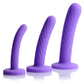 Strap U Tri-Play 3 Pc Purple Silicone Dildo Set
