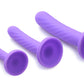 Strap U Tri-Play 3 Pc Purple Silicone Dildo Set