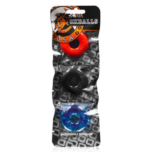 OxBalls Ringer Max 3 Pc Multi Colour Cock Ring Cockring Set