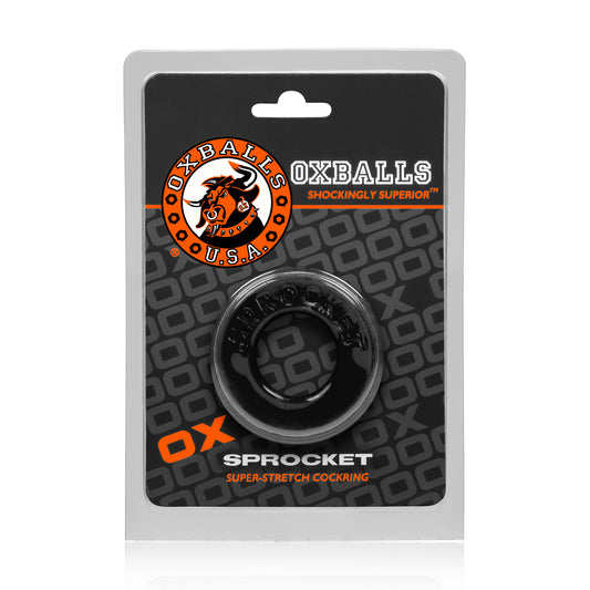 OxBalls Sprocket No-Roll Comfort Cockring Cock Ring Black