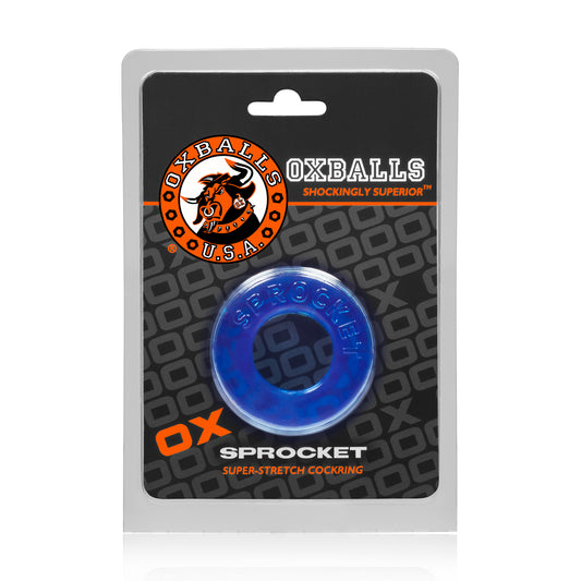 OxBalls Sprocket No-Roll Comfort Cockring Cock Ring Ice Blue