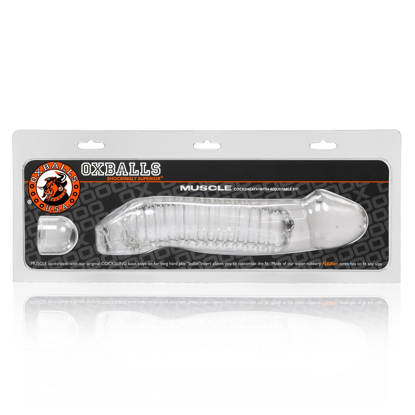 OxBalls Muscle Fleshy Soft Inner Ribbed Cocksheath Clear