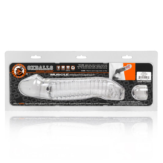 OxBalls Muscle Fleshy Soft Inner Ribbed Cocksheath Clear