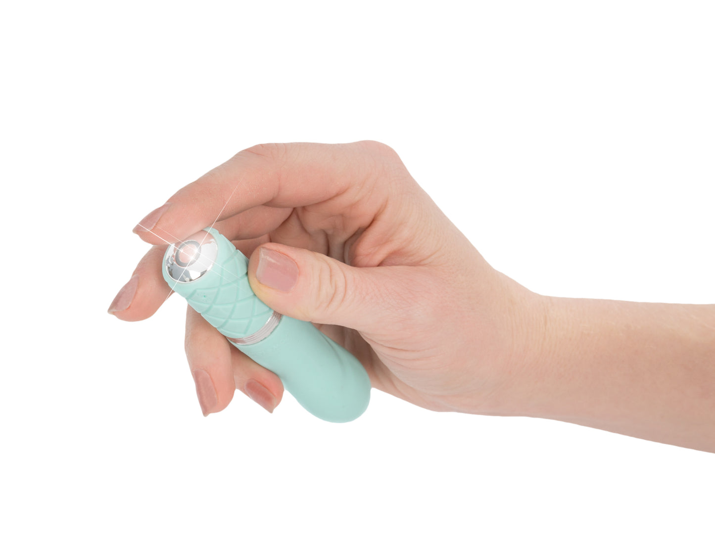 Pillow Talk Flirty Mini Massager PowerBullet Vibrator w Swarovski Crystal - Teal