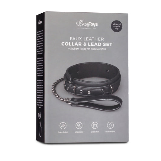 Fetish Collection Faux Leather Fetish collar With Leash