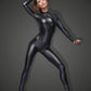 Noir Power Wetlook Overall With Leash And 2 Way Zipper Size L
