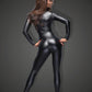 Noir Power Wetlook Overall With Leash And 2 Way Zipper Size L