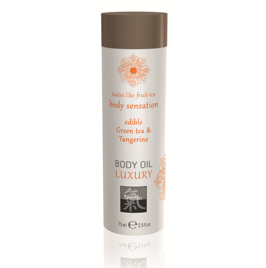 Shiatsu Luxury Body Massage Oil Edible Green Tea and Tangerine 75ml