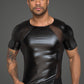 Noir Power Wetlook Men T-Shirt With 3D Net Black Size S/M/L/XL
