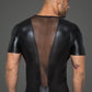Noir Power Wetlook Men T-Shirt With 3D Net Black Size S/M/L/XL