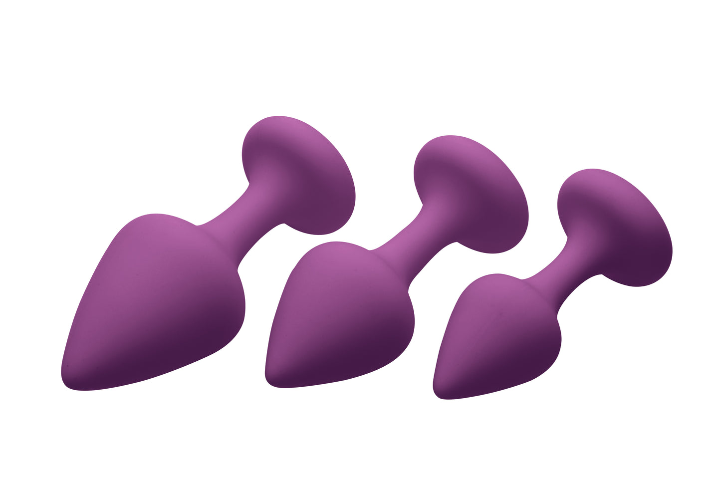 Frisky Purple Pleasures 3 Pc Silicone Anal Plugs