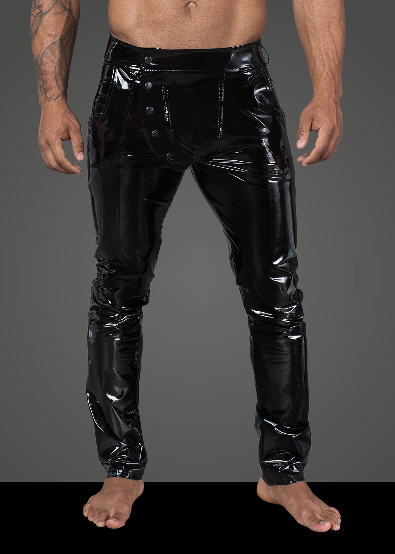 Noir Long Elastic PVC Pants Size S/M/L/XL