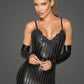 Noir Power Wetlook Minidress w Decorative Embroidery Size S/M/L/XL