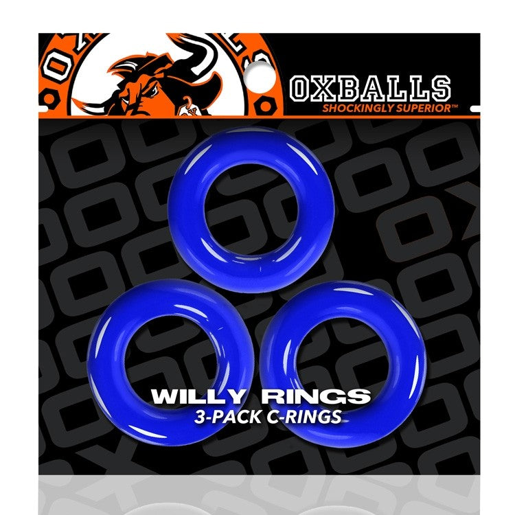 OxBalls Willy Rings Stretchy Cock Rings Pool Blue - 3 Pack