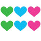 Peekaboo Pasties | Neon Heart Pasties 3 Pk Green/Blue/Pink