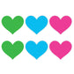 Peekaboo Pasties | Neon Heart Pasties 3 Pk Green/Blue/Pink