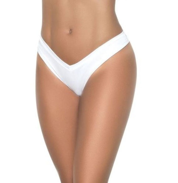 Mapale High Leg Thong White Size S/M or M/L