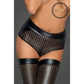 Noir Power Wetlook Ladies Lasercut Shorts Size L