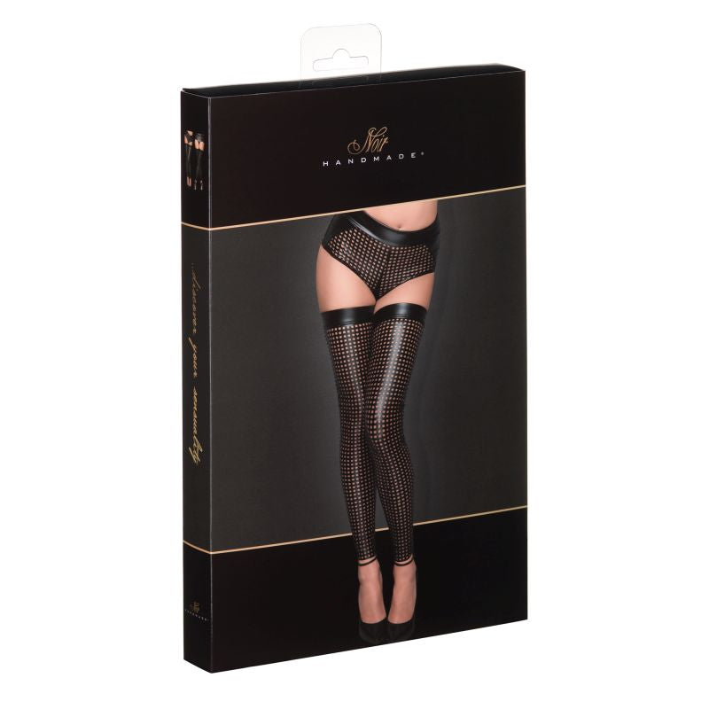 Noir Ladies Lasercut Stockings Size L