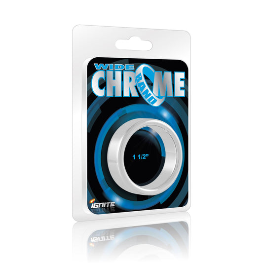 Si Novelties Wide Band Chrome Cock Ring 38mm