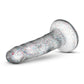 Blush Novelties Naturally Yours Glitter Dong Clear 5.5" Dildo w Suction Cup