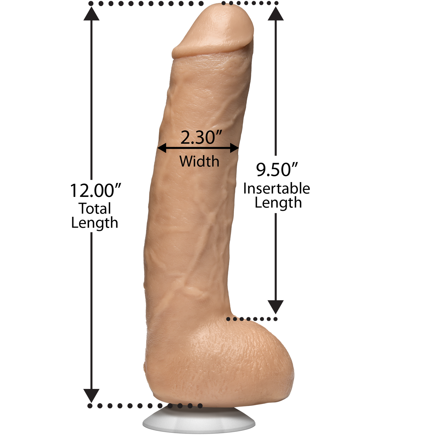 Doc Johnson Signature Cocks FIRMSKYN John Holmes Realistic Cock Dildo Vac-U-Lock