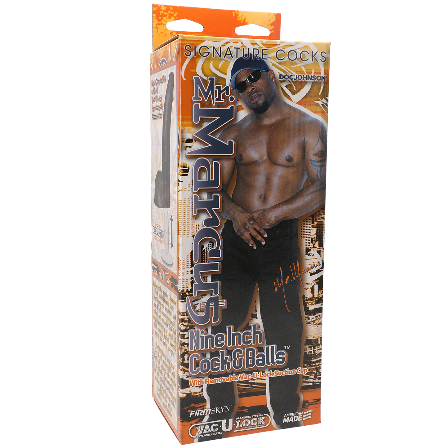 Doc Johnson Signature Cocks Mr. Marcus 9" FIRMSKYN Cock w Removable Vac-U-Lock Suction Cup Black