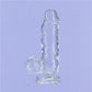 Addiction | Crystal Dildo with Balls 6" Clear with bonus PowerBullet
