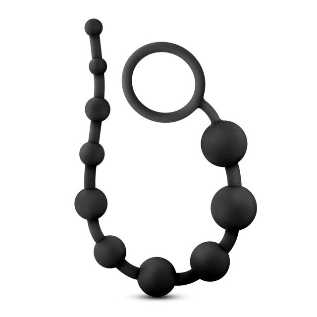 Blush Novelties | Anal Adventures Platinum Silicone 10 - Black 31.7cm Anal Beads