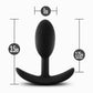 Blush Novelties | Anal Adventures Platinum Silicone Vibra Slim Plug Small - Black 8.9cm Small Butt Plug with Internal Ball