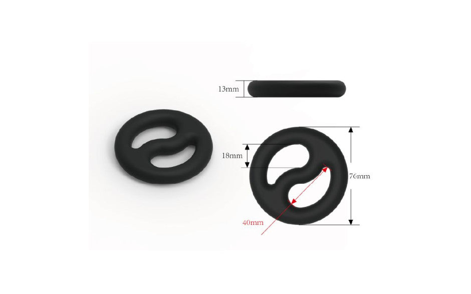 Brutus Yin Yang Silicone Cock and Ball Duo Ring