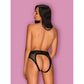 Obsessive Lingerie Strapelie Crotchless Panties Black Size S/M