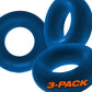 OxBalls Fat Willy 3 Pc Jumbo Cock Rings Space Blue