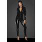 Noir Long Button Up PVC Overall Black Size S/M/L