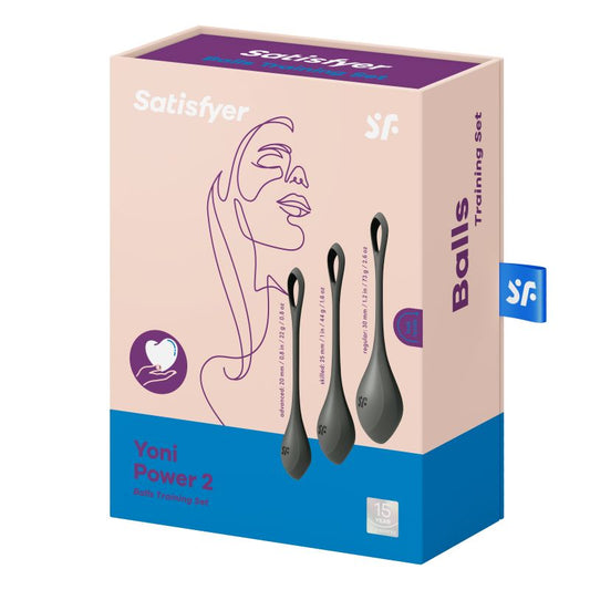 Satisfyer Yoni Power 2 Balls Training Set Black 3 Pc Pieces Kegel