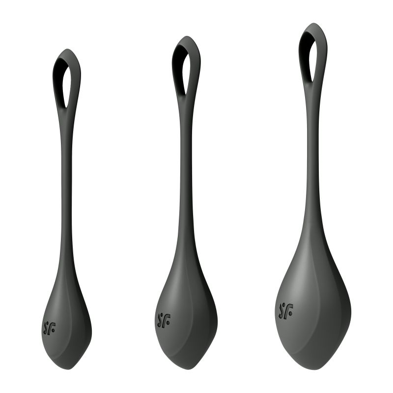 Satisfyer Yoni Power 2 Balls Training Set Black 3 Pc Pieces Kegel
