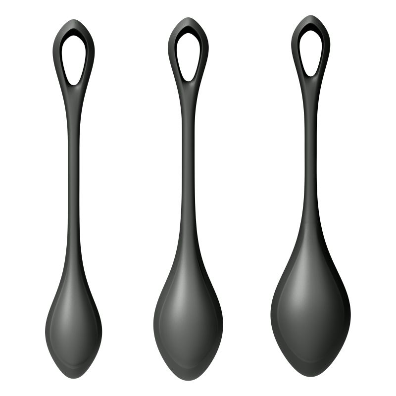 Satisfyer Yoni Power 2 Balls Training Set Black 3 Pc Pieces Kegel