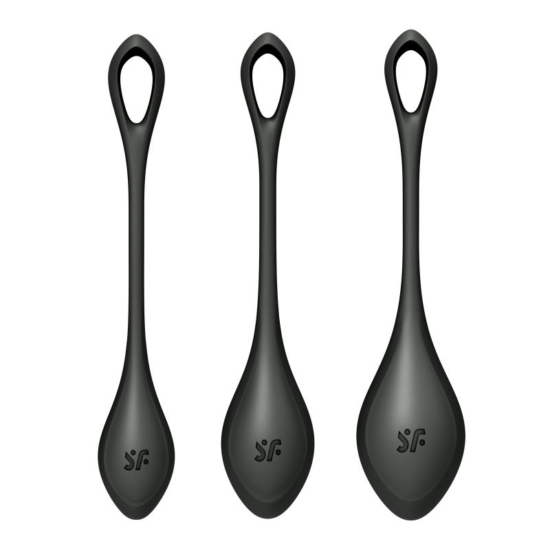 Satisfyer Yoni Power 2 Balls Training Set Black 3 Pc Pieces Kegel