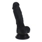 X-MEN Realistic Dildo Veined Shaft w Balls Black