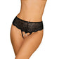 Obsessive Lingerie Pearlove Open Crotch Panties Black Size XS/S or M/L