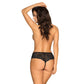 Obsessive Lingerie Pearlove Open Crotch Panties Black Size XS/S or M/L